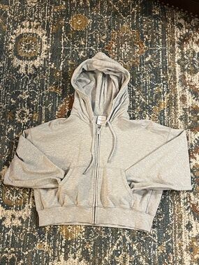Aritzia Heather Gray Sweatfleece Zip Hoodie